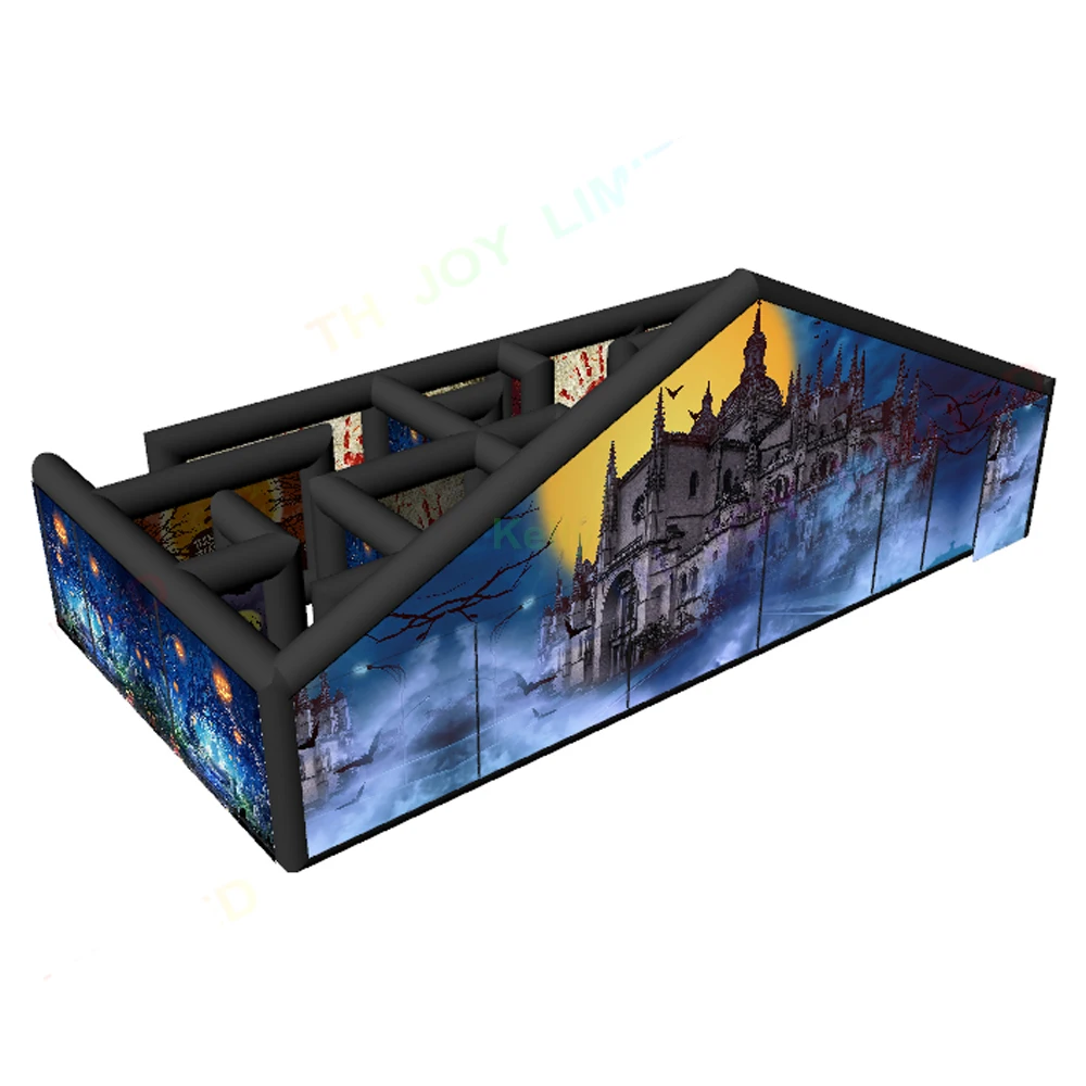 6m 8m 10m Oxford Fabric Material Halloween Inflatable Maze Arena Black Maze Tag Sport Game for Sale with Blower