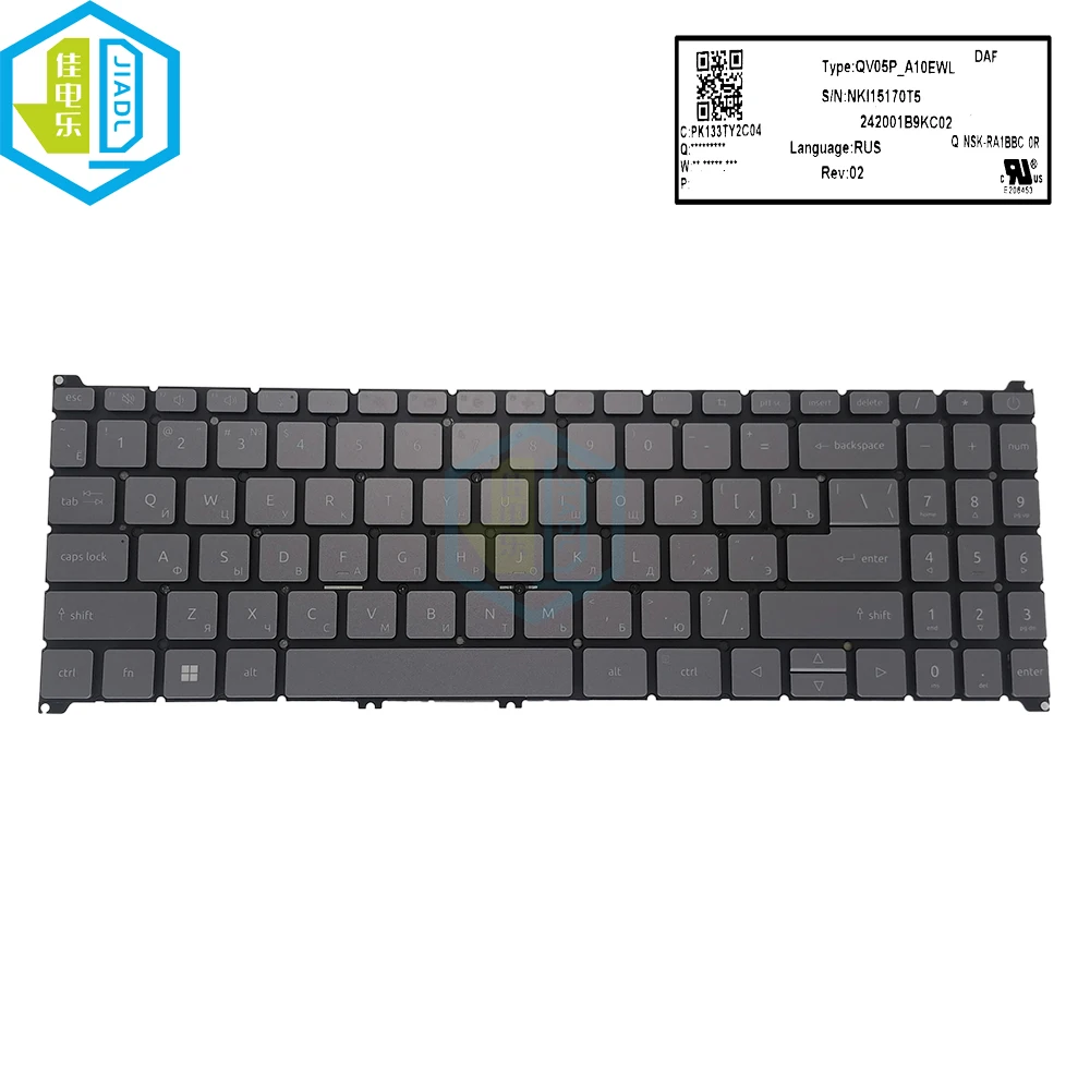 Teclado Retroiluminado Russo Russo para Acer Aspire A51557g A715-51 A315-59 A315-59g-52q0 A71576-78pc Nks15170tp