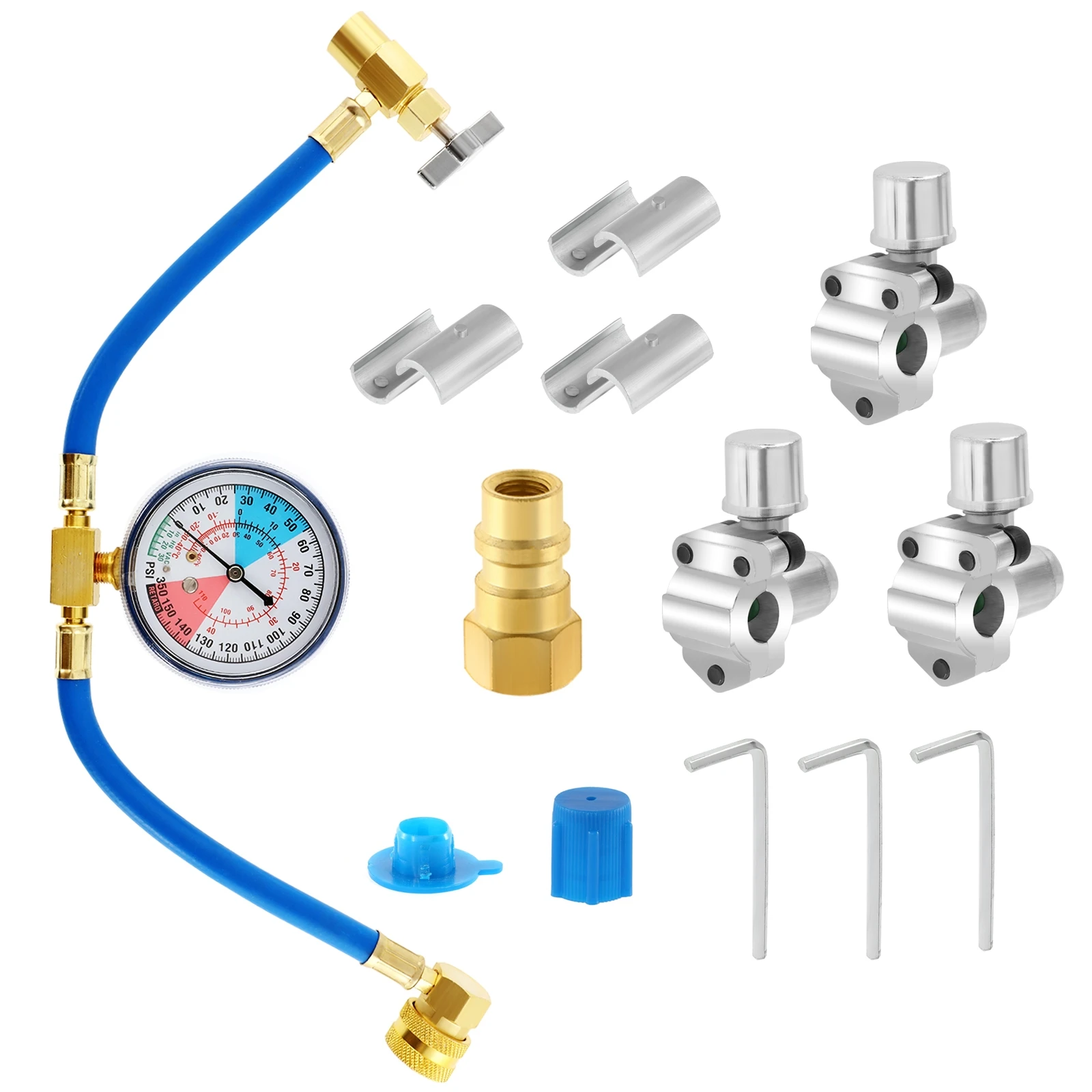 

Комплект из 3 шлангов BPV31, клапан хладагента для пирсинга пули U-типа, комплект клапанов для пирсинга пули, кран для хладагента с манометром R134a