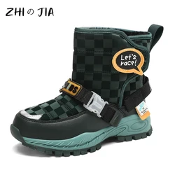 Children's New Anti Slip Snow Boots Outdoor Sports High Top Plush Boots Boys and Girls Fashion Trendy MatchingWarm Shoes 30-38