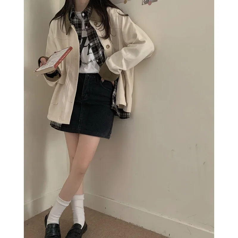 سترة عمل بيج للنساء لخريف 2025، بلوزة كبيرة الحجم جديدة متعددة الاستخدامات