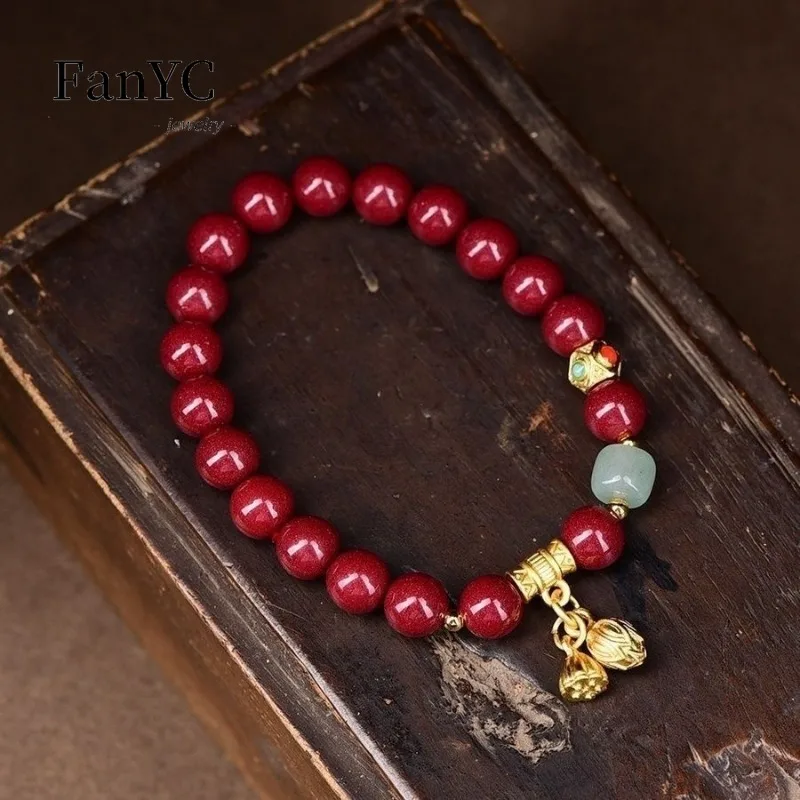 المعدنية الخام الطبيعية اثنين سعيد لوتس سوار الأرجواني الذهب الرمال موضة رائعة فاخرة النساء المجوهرات سوار هدية عيد