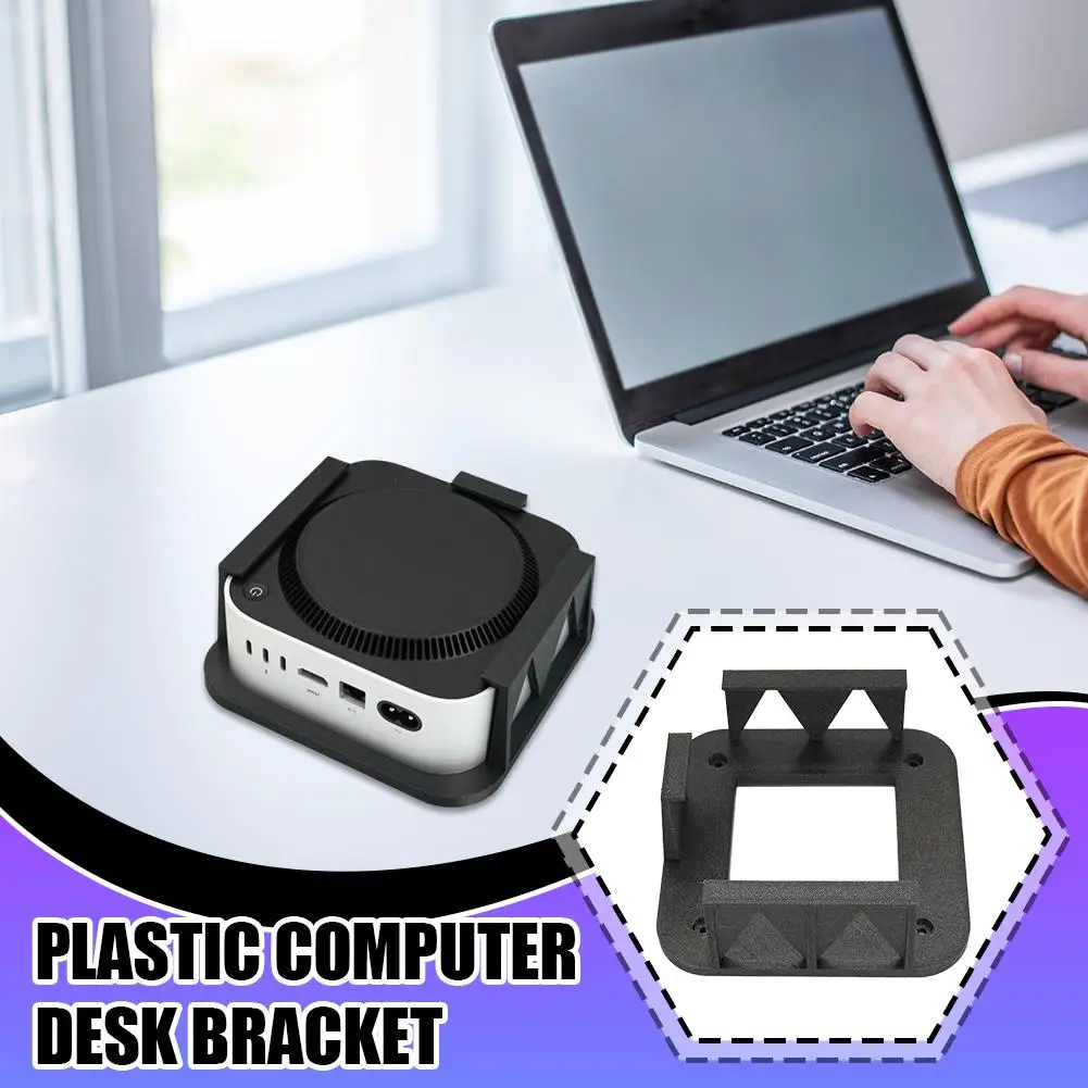 Suitable For Apple Mac Mini M4/M4 Pro Hidden Under-table Bracket Saves Space Mac Mini M4 Under-table Bracket 3D Printing