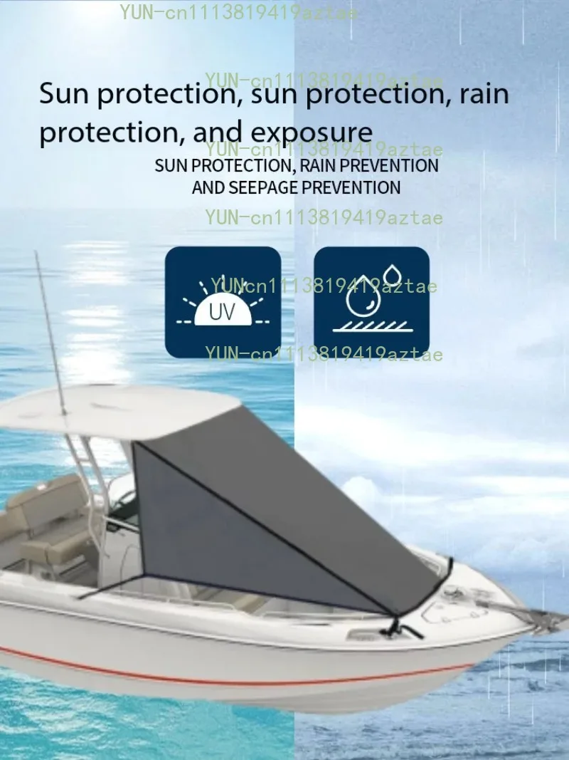 T-Shaped Ceiling Bow Sunscreen Awning for Yacht and Fishing Boat, Waterproof and Rainproof Canopy for Ships