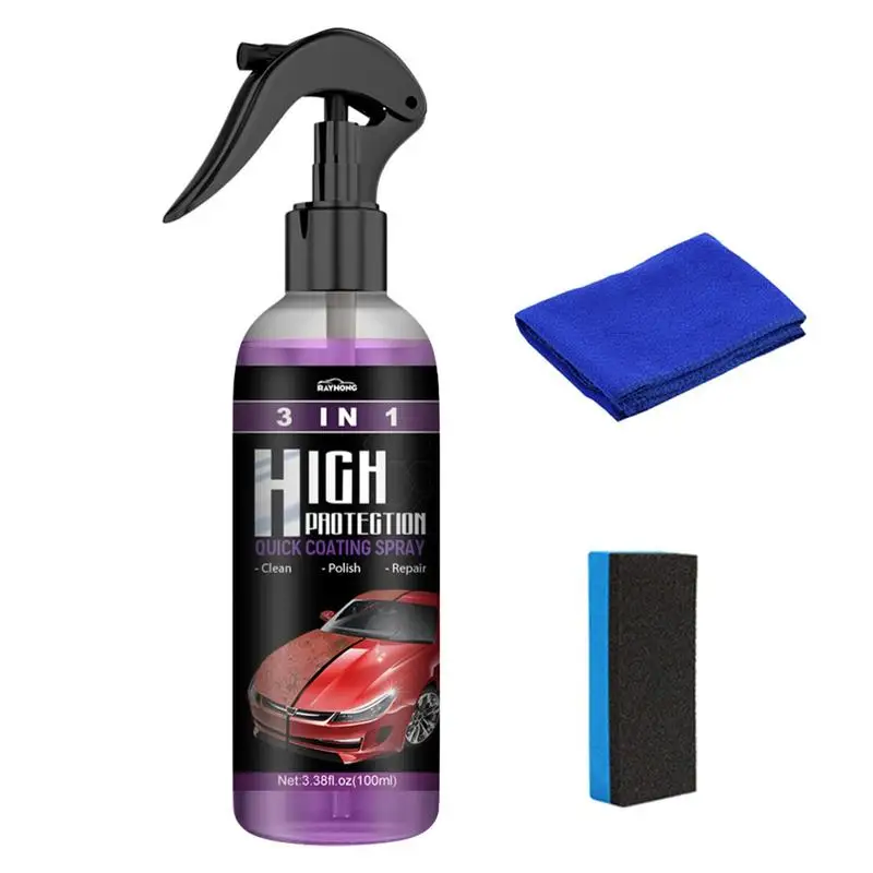 3In1 Ceramic Coating Spray 100ML High Protection Car Car Paint Repair Car Paint Repair Car Exterior Restorer Ceramic Spray