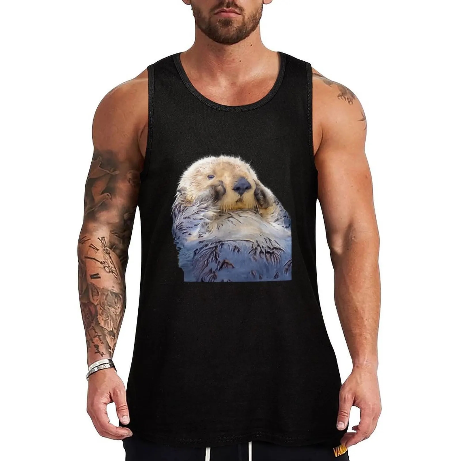 Adorable Sea Otter! Tank Top Work Utility Tank Top Durable Sleeveless Wear