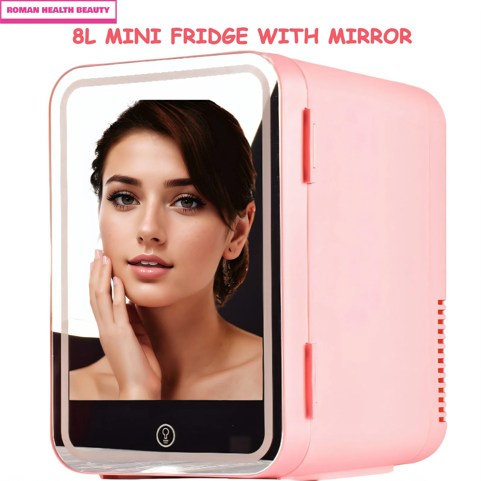 Makeup 8L Small Refrigerator With LED lights Mirror Cosmetic Mini Fridge for Skincare Portable Beauty Fridges for Bedroom Office