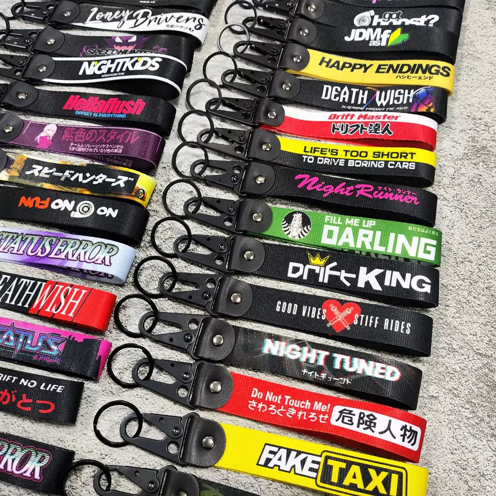 JDM اكسسوارات السيارات Keytags حزام اليابان المفاتيح حزام وهمية تاكسي حزام المفاتيح مفتاح سلسلة السيارات مفتاح حامل موتو المفاتيح