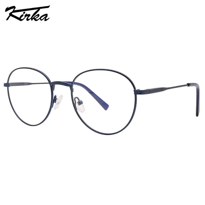 Kirka  Eyeglasses Round Frames Matt Colors Metal Computer Glasses for Men Prescription Ultralight Optical Frames MM1035