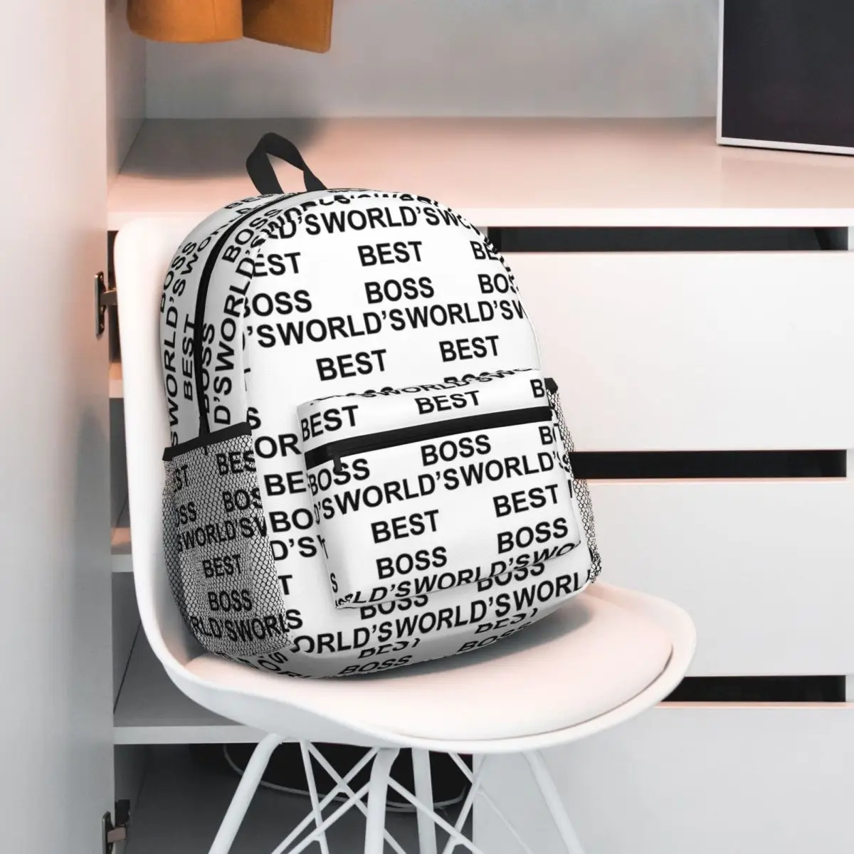 Worlds Best Boss The Office Dunder Mifflin Backpack Daypack Large Capacity Boys Girls BookBag School Bag Shoulder Bags Men Women