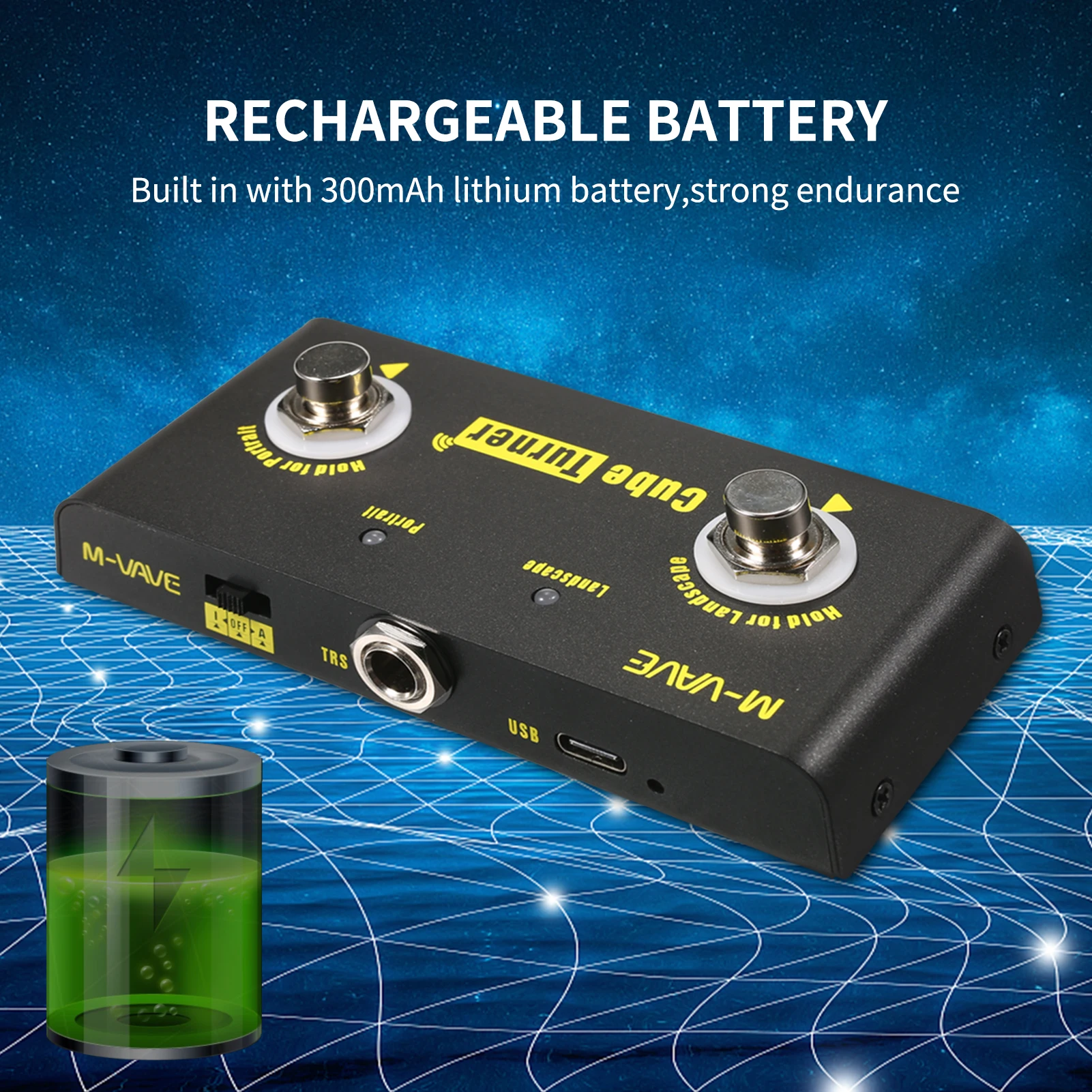 M-VAVE Cube Turner Wireless Page Turner Pedal wiederauf ladbare Musik Sheet Turner unterstützt Looper Verbindung kompatibel mit Android