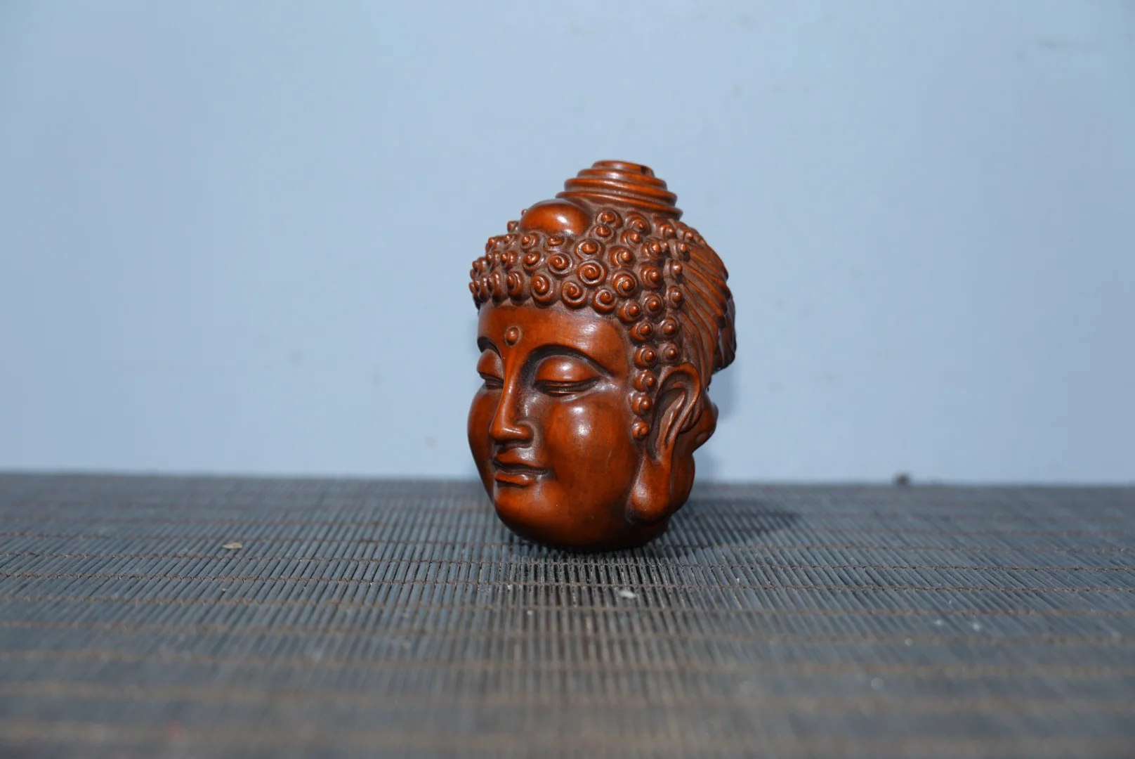 Chinese natural boxwood carving charm carved double sided Buddha pendant amulet Buddha magic one read between