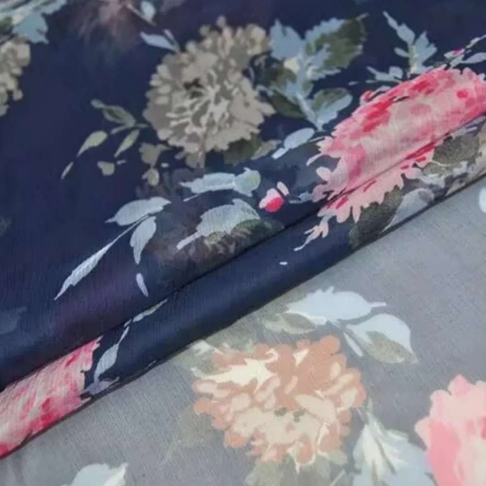 

Удобная привлекательная тонкая натуральная прозрачная ткань из шелкового крепа-жеоржет для женщин, платье для маленьких девочек, занавеска