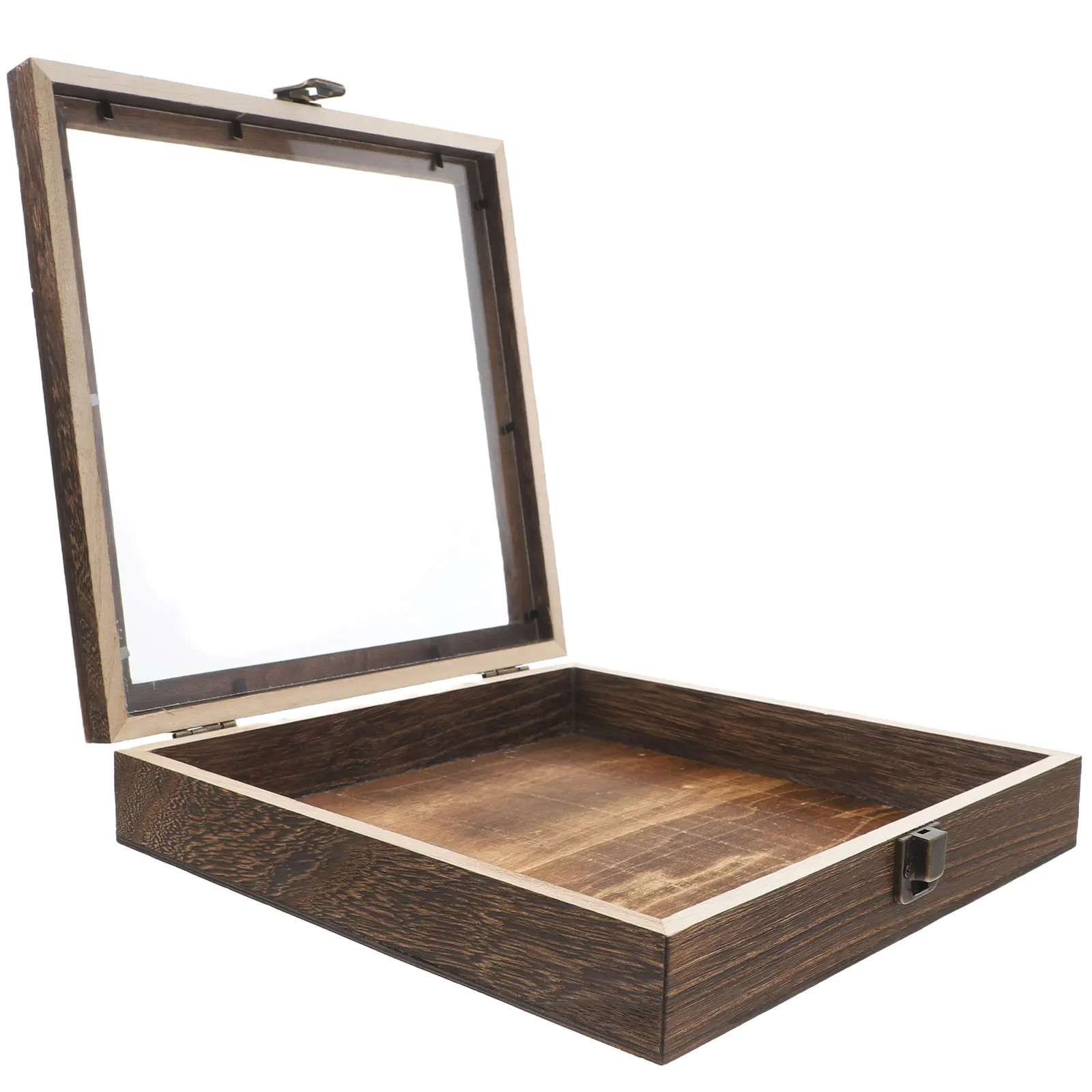 

Flip Top Wooden Display For Butterfly Specimens Eternal Flower Box Deep Shadow Frame With Glass Lid Small Wood Keepsake Storage
