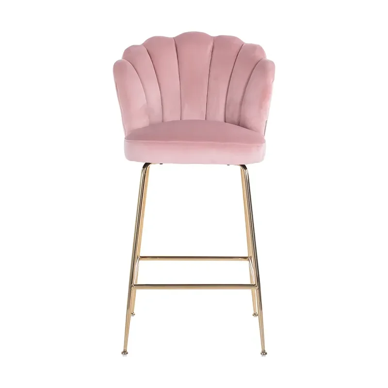 Modern Velvet Bar Stool Stainless Steel High Chair Commercial Furniture for Cafe Restaurant Home Decor Luxury Seating