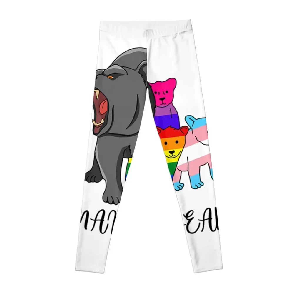 

Mama Bear Bisexual Transgender LGBTQ Pride Flags Leggings Women's pants Women sports Womens Leggings