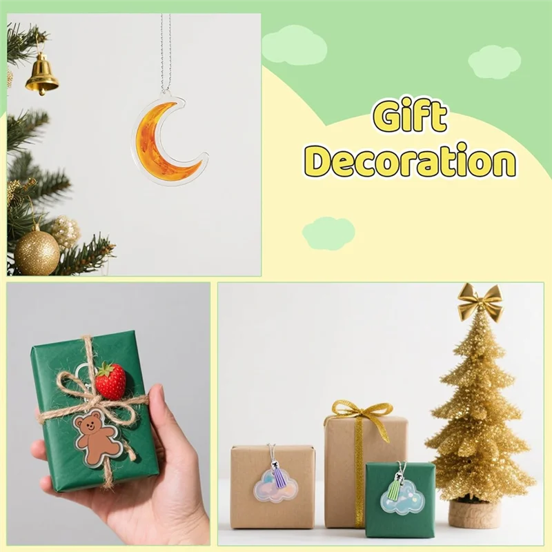 

ABKW-Shrinky-Dink Sheets Kit 186, Shrinky Sheets Keychain Kit 25 Sheets Shrinky Plastic Paper, Tassels For Craft Marking