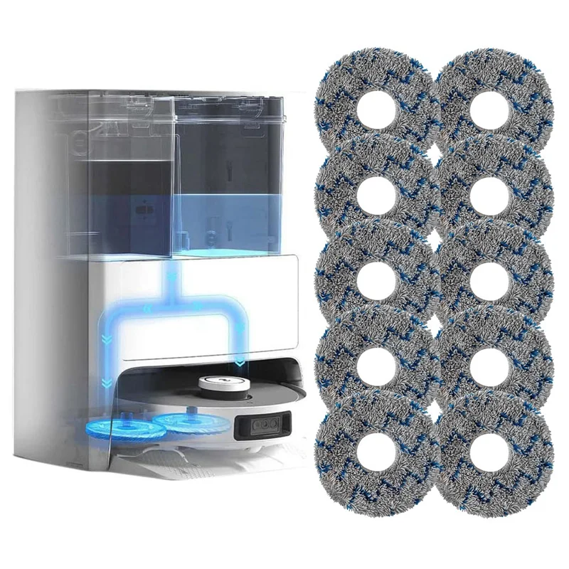 10 Stück Wischpads, waschbar, wiederverwendbar, für Ecovacs Deebot T10 OMNI/T10 Turbo/X1 Omni/X1 Turbor