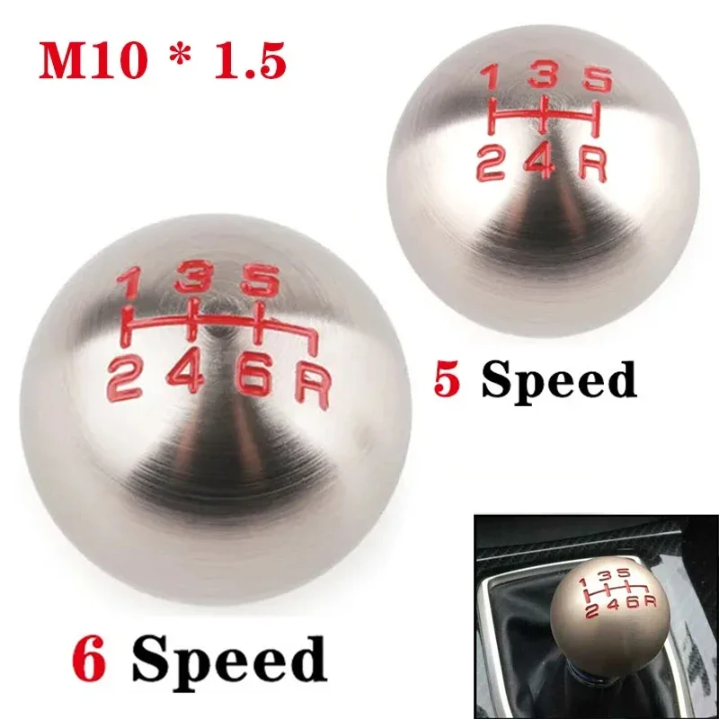 

Aluminum 5/6 Speed Ball Shape Shift Gear Knob M10*1.5 For Honda Fit Civic City FD2 FN2 EP3 TYPE R DC2 DC5 AP1 AP2 S2000 F20C