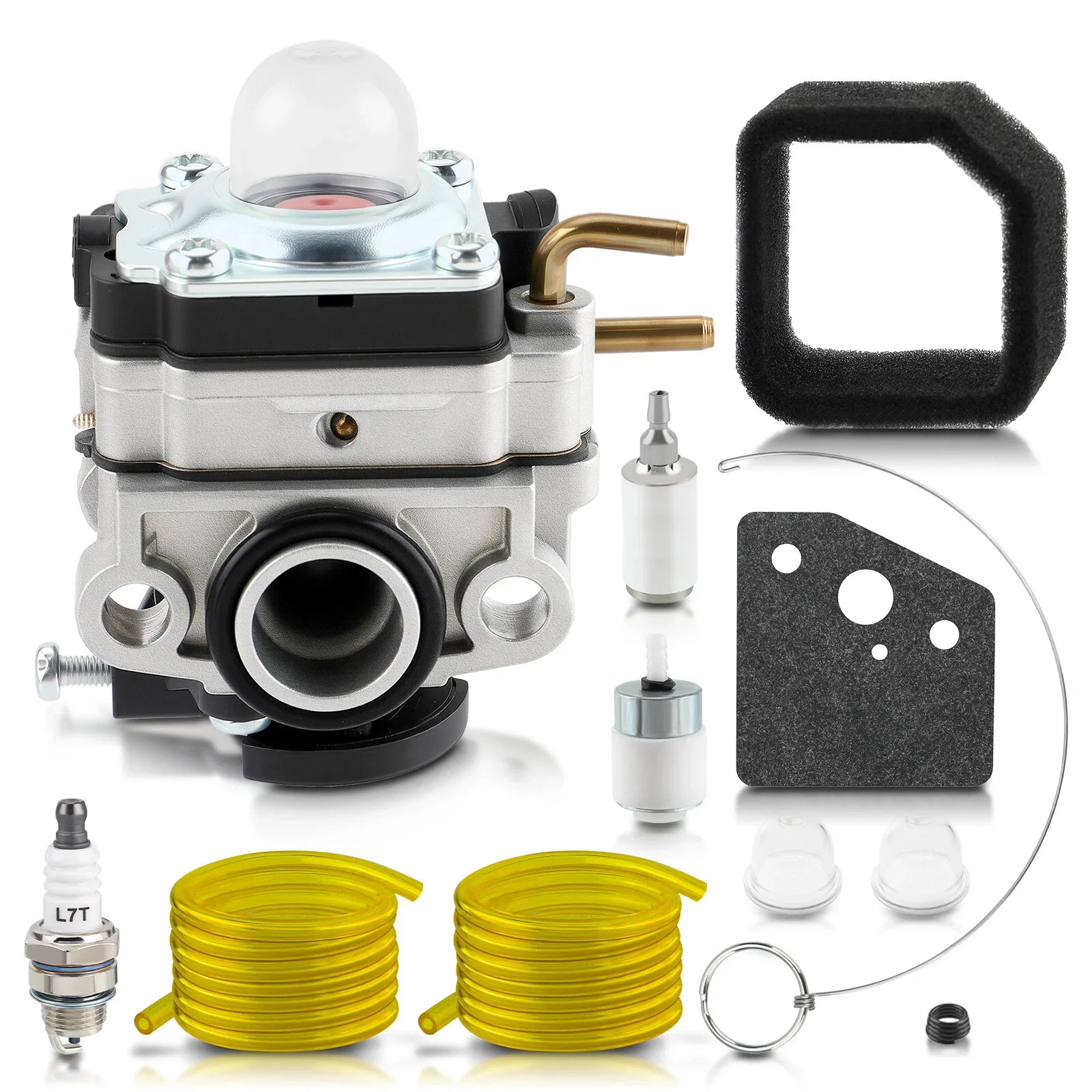 

Карбюратор 753-06258A подходит для газонокосилок Ryobi RY251PH, RY252CS, RY253SS объемом 25 куб. см.