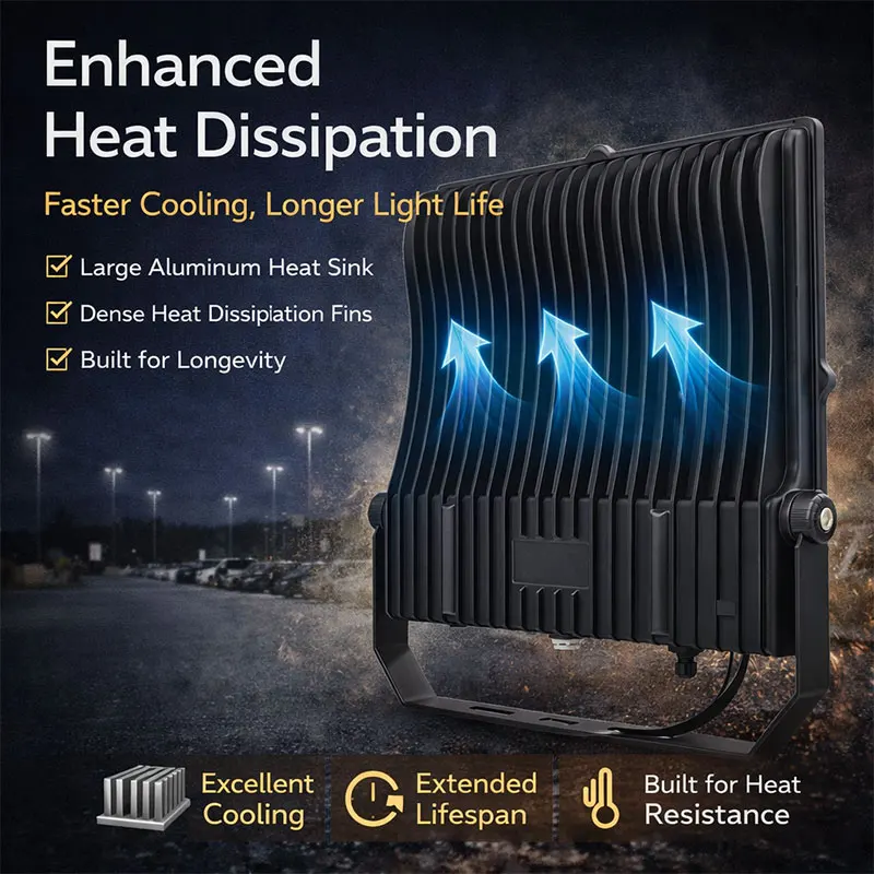 LED Flood Light IP66 Waterproof Slim Die Cast Aluminum High Brightness For Parking Lot Warehouse Outdoor LED Floodlight