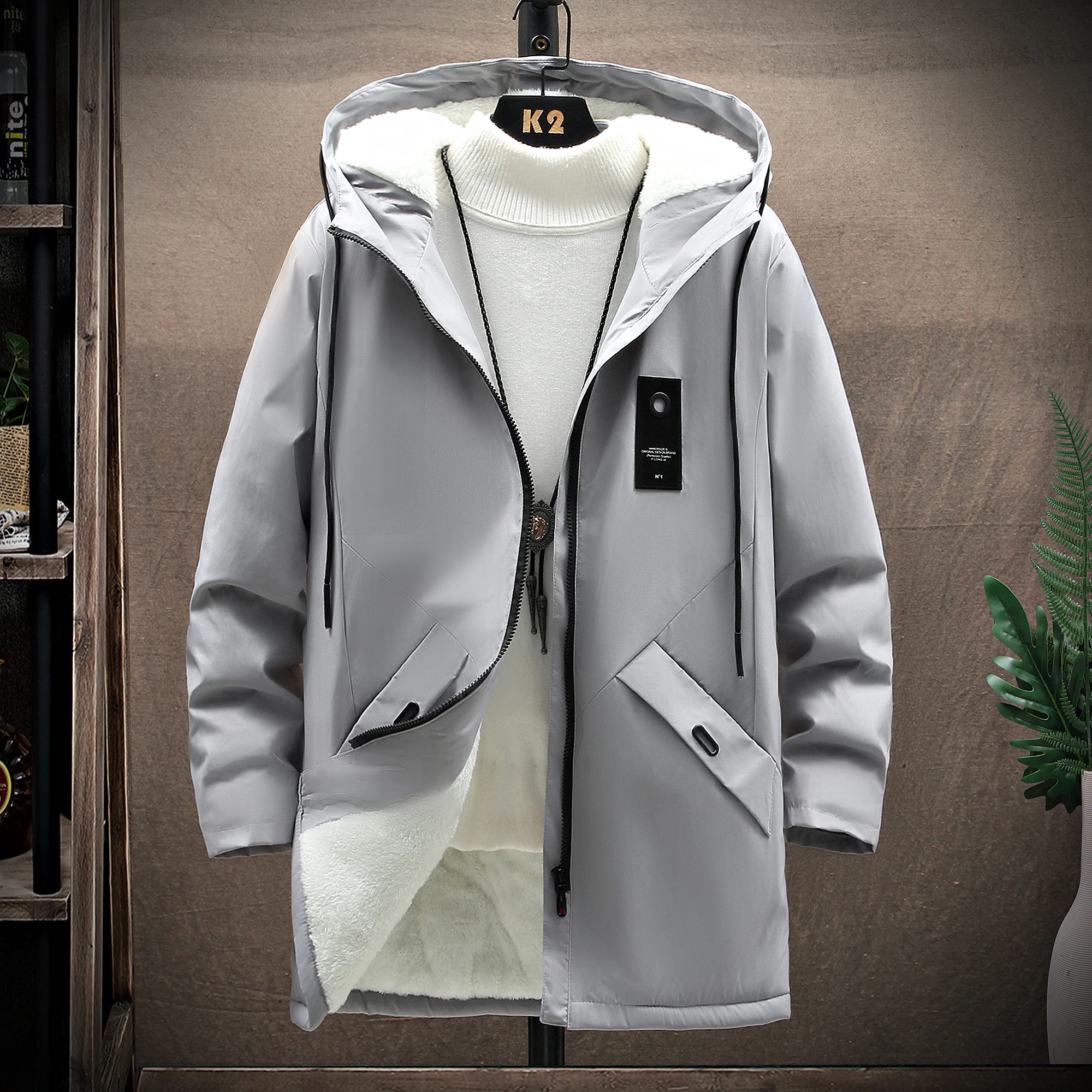 Men's Fashion Windbreaker Parka Male Jacket Streetwear Autumn Winter Coat Overcoat Windproof Casual Warm Hombre New Outdoors