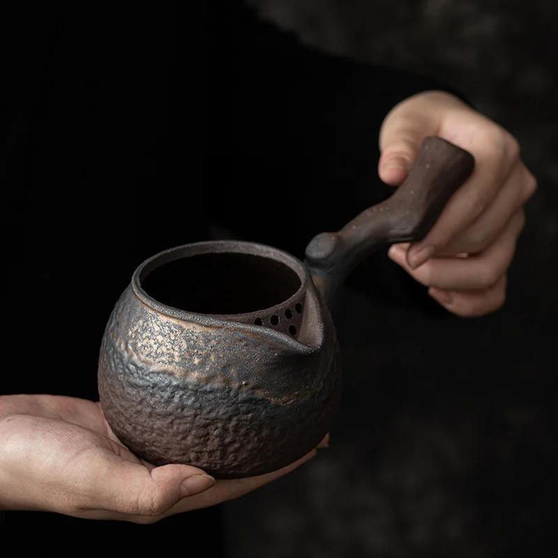 Dried Wood Side Handle Baking Tea Pot Recovering Fragrant Warm Smoked Caddy Set Accessories Ceremony Home Pitcher Gong Dao Bei