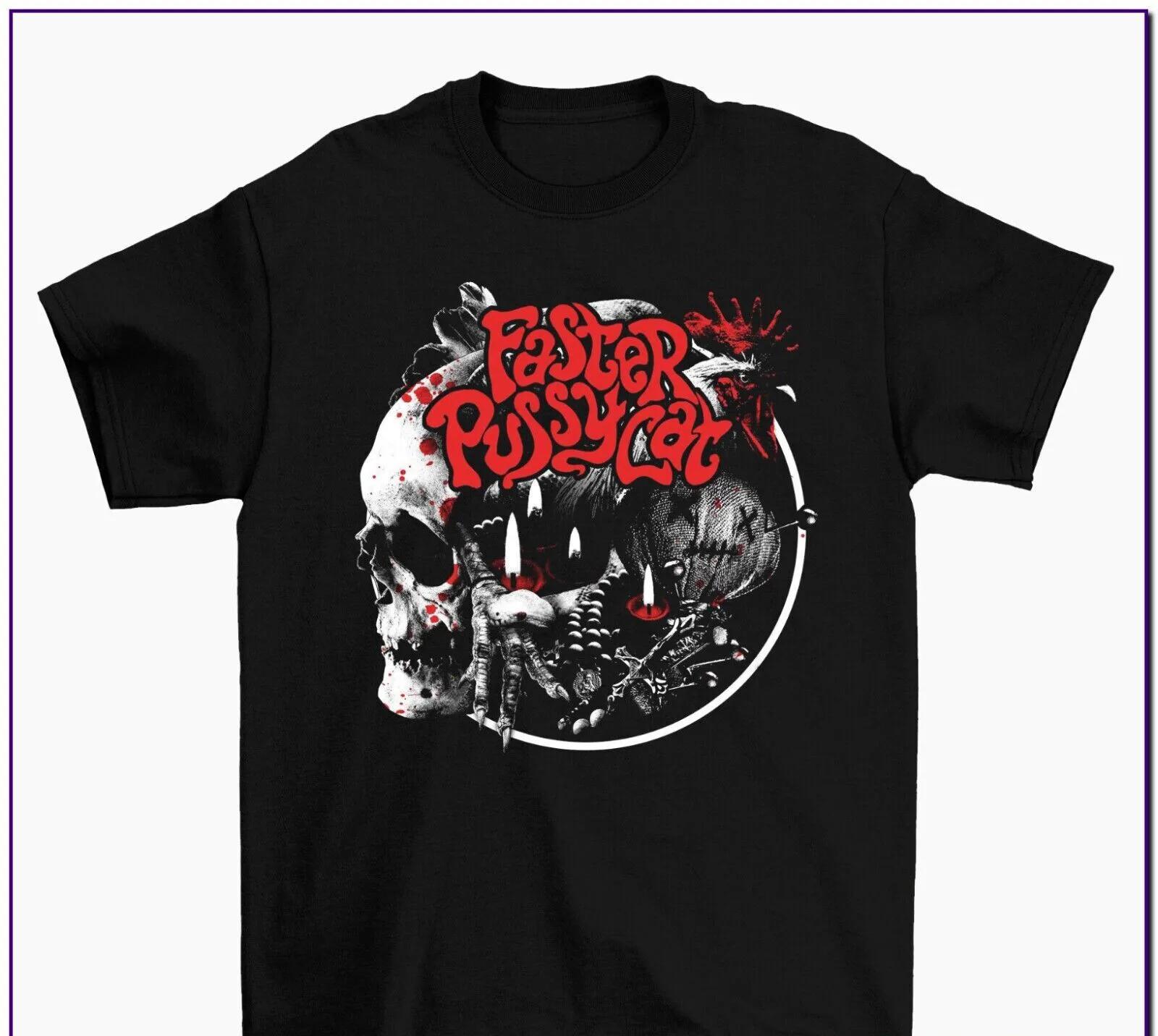 Vtg Faster Pussycat Band Heavy Cotton Black Full Size Unisex Shirt MM1052