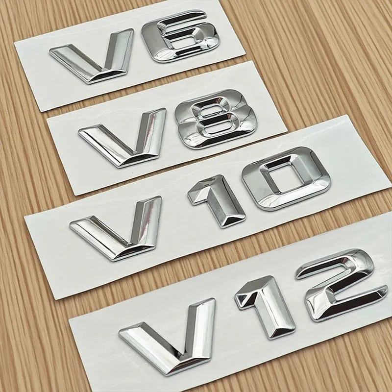 

3D ABS хромированные буквы V6 V8 V10 V12 наклейка на задний багажник автомобиля значок на крыло эмблема для Mercedes W205 W204 W213 W212 W221 аксессуары