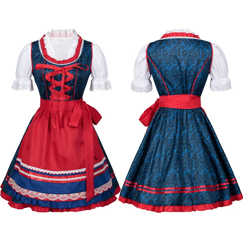 Costumi Oktoberfest abiti da donna Dirndl 2 pezzi abiti da Oktoberfest tedeschi Costume bavarese abiti da carnevale di birra