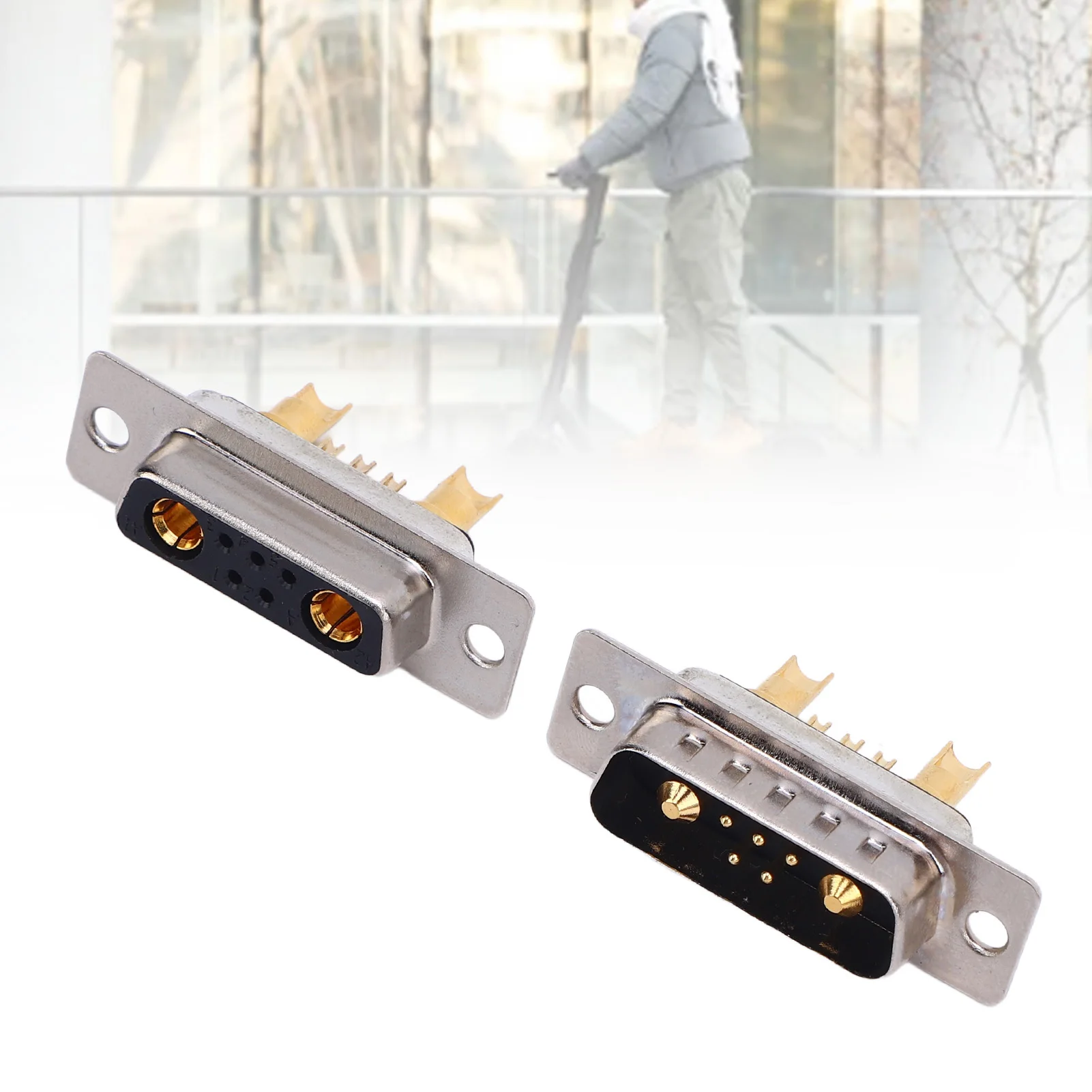 D SUB موصل محول D SUB موصل الطاقة IP68 مقاوم للماء 20A تيار عالي من خلال ثقب تركيب للمركبات المتوازنة