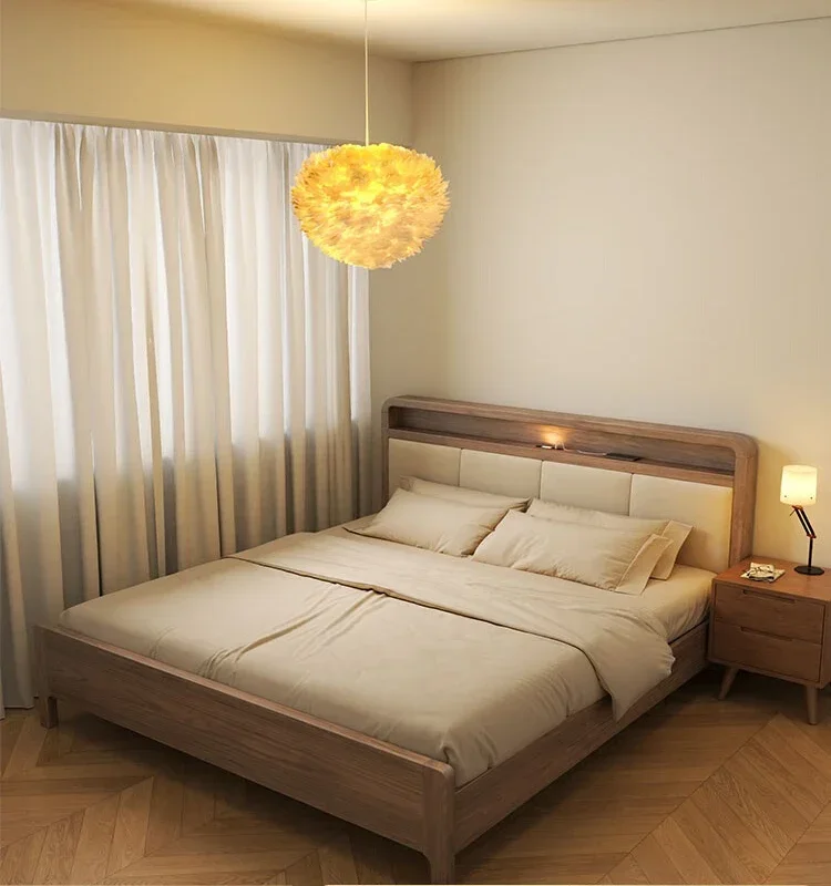 Solid wood double bed Modern simple 1.8 meter bed
