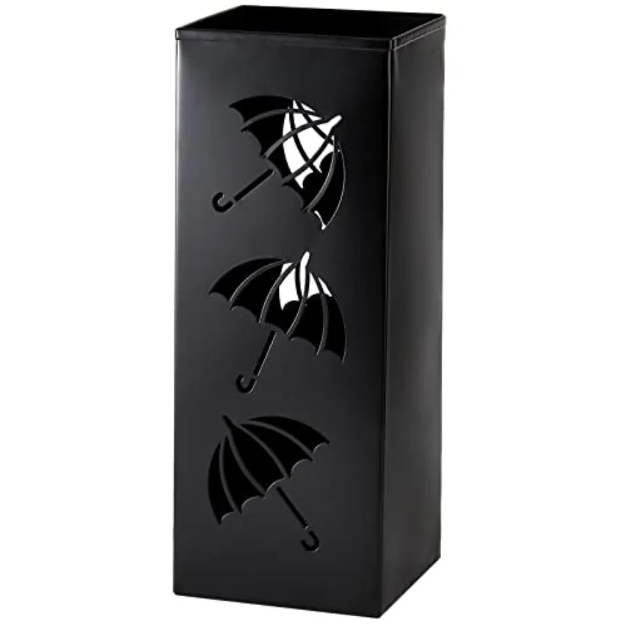 

Metal Umbrella Holder, Square Umbrella Stand Rack for Entryway, 6.3" x 6.3" x 16.5", Black