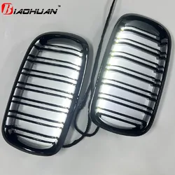 For BMW Grille LED Light grille X5 X6 M F15 F16 F85 F86 2014-2017 ABS Glossy black Racing grille
