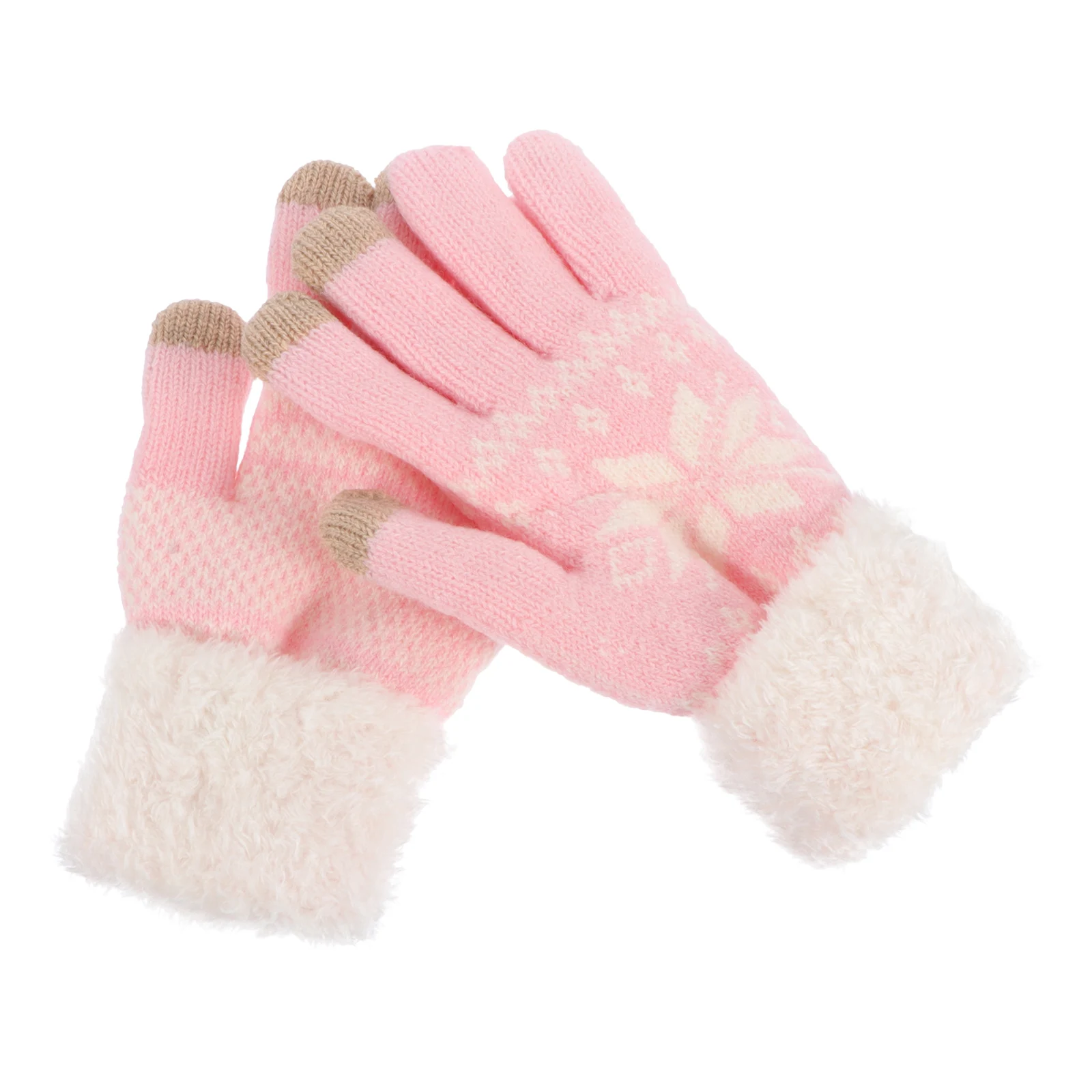 

1 Pair Winter Thermal Gloves Snowflakes Pattern Touchscreen Windproof Warm Durable Cycling Hiking Riding Outdoor Gloves For Men