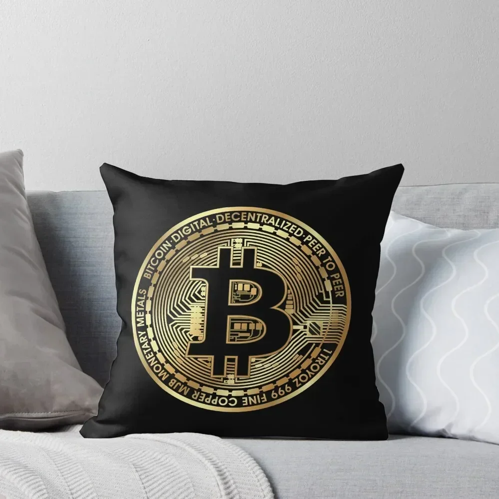 

Bitcoin Logo Throw Pillow Christmas Covers Cushion Cover Luxury Ornamental Pillow Luxury Room Decorative Cushions pillow