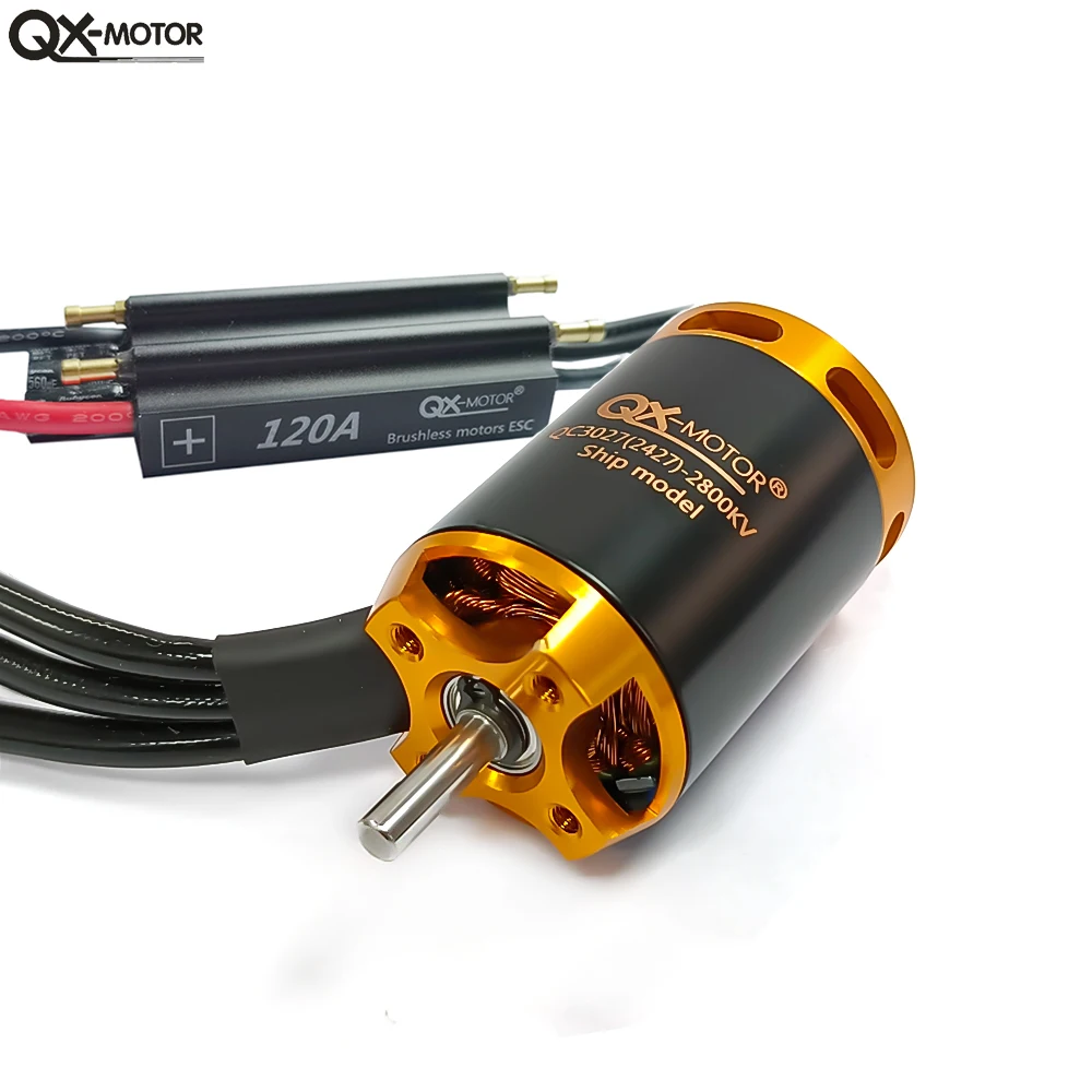 QX-MOTOR QC3027 2427 Model statku Silnik bezszczotkowy 2800KV 3600KV 3800KV Użyj 120A ESC do zdalnie sterowanego samochodu/model statku Części do