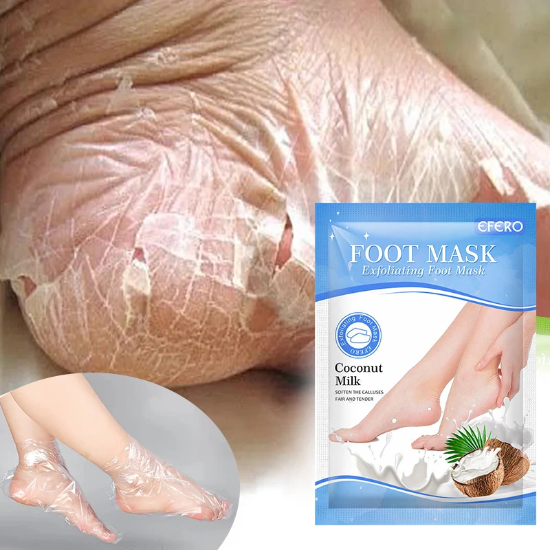 

Foot Mask Exfoliating Heel Peeling Spa Pedicure Socks Anti Drying Cracking Dead Skin Remover Feet Moisturizing Coconut Milk Mask