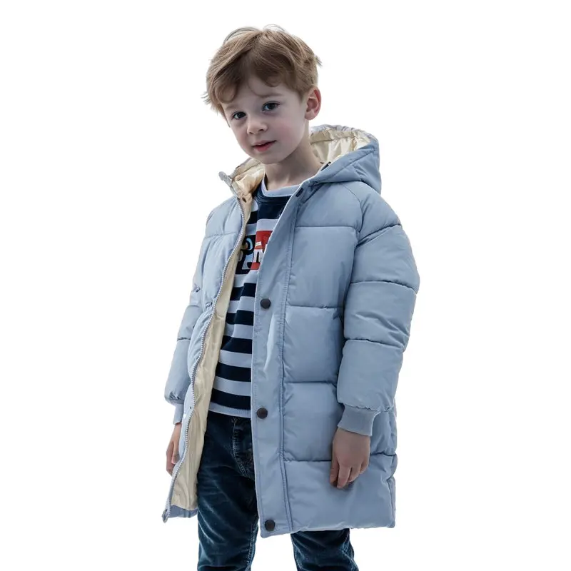 1-12Y Winter Kids Down Waterproof Jacket Boys Girls Solid Warm Parka Coat Cold Protection Hooded Cotton Windbreaker Outerwear