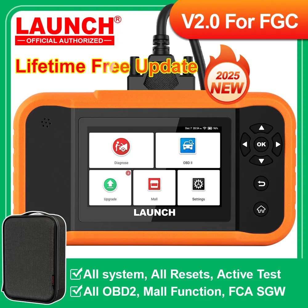 

LAUNCH X431 Creader Elite 2.0 For FGC Car Diagnostic Tools Full Systems ECU Coding Bi-directional Control 31+ Service OBD2 Scan