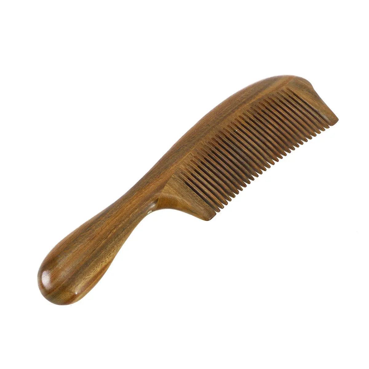 Green Sandalwood Comb Thick Handle Close Teeth Non-Static Hair Care Head Massage Wooden Hair Beard Comb Daily Travel Use