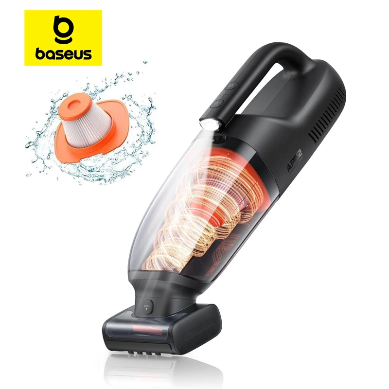 Baseus AP02 Handheld Vacuum Cordless 160W Car Vacuum Cleaner with LED Light 10000mAh Battery No Hair Entanglement Home Cleaner