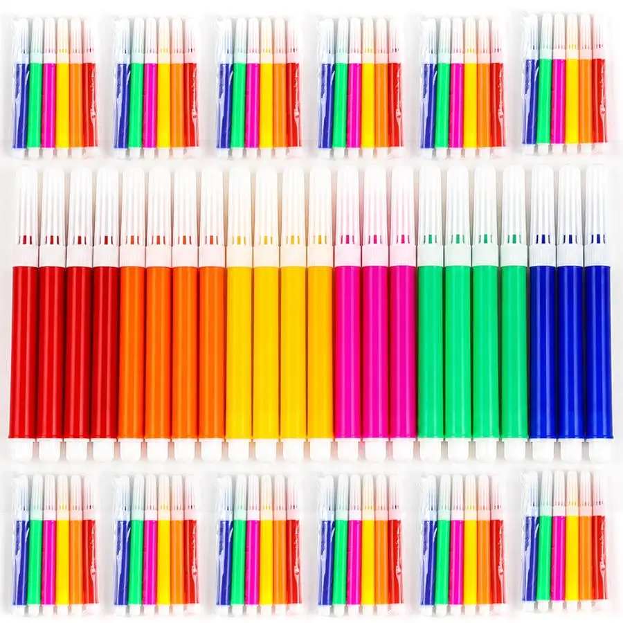 16/26packs Mini Watercolor Marker, 6-Color Kids Fine Tip Drawing Pen Student Pocket Art Stationery Graffiti Painting Supply XJM