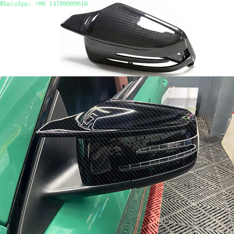 Complete OEM Facelift Conversion & Custom BuildW117 Horn Style Real Carbon Fiber Mirror Caps Mirror Cover Side Rearview Mirror F