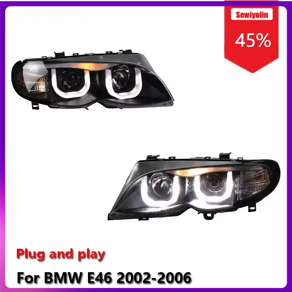 

Sewiyolin автомобильные светодиодные лампы фары в сборе для BMW E46 2002-2006 авто противотуманные DRL тормозные указатели поворота Plug and Play