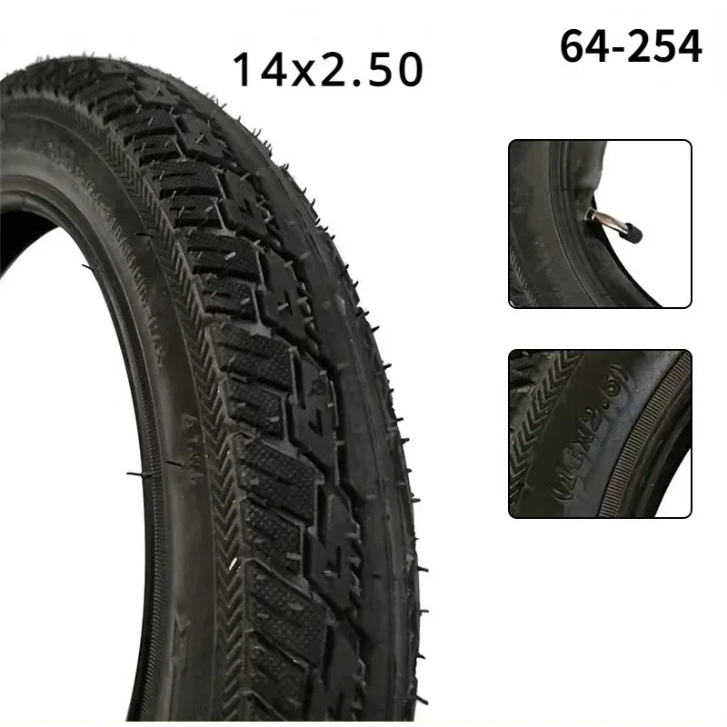 14x2.50 tire 64-254 tyre inner tube for 14'' Electric Vehicle pneumatic wheel tyre 14* 2.50 / 14x2.5 Electric bicycle tube tyre