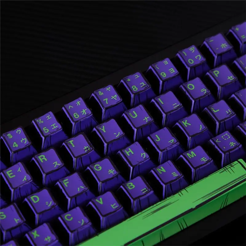 X64A-Comic Keycaps EVA01 BOW-Cherry Profile For Mechanical Keyboards For Mechanical Gaming Keyboard 61/61/63/64/68 Layouts A
