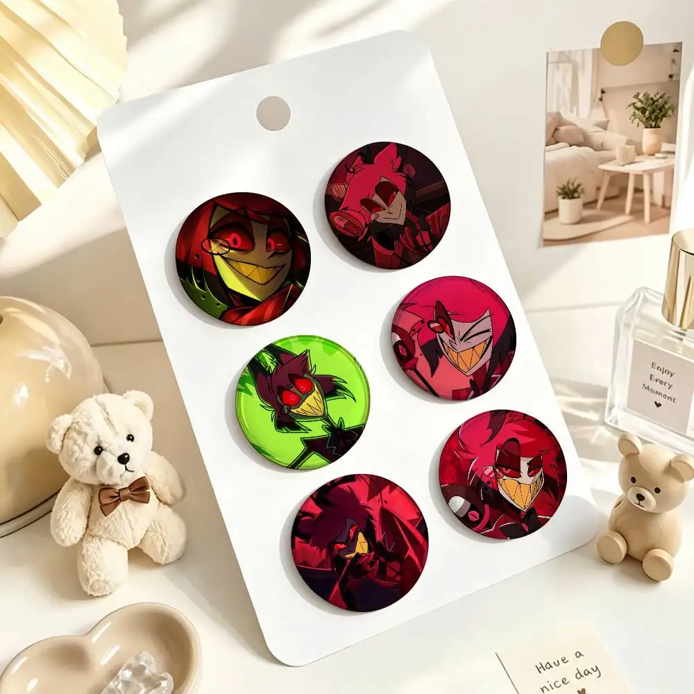 Alastor Hazbin Hotel  Enamel Pin Tinplate Round Brooch Cosplay Nijigen Otaku Culture Badge 25mm 32mm 44mm 58mm