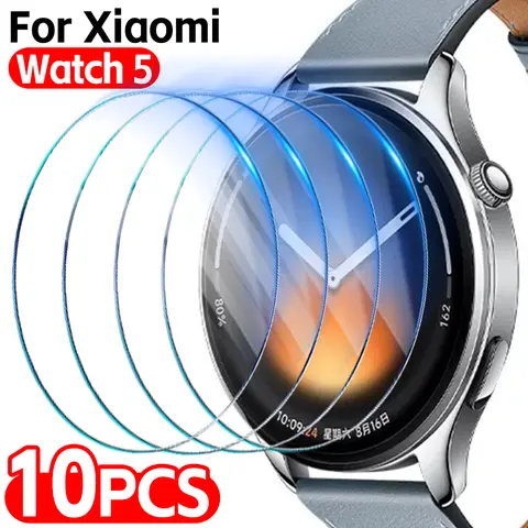 10-1pcs Tempered Glass for Xiaomi Watch 5 Screen Protector HD Clear Anti-scratch Protective Film 9h Hardness Glass for Mi Watch5