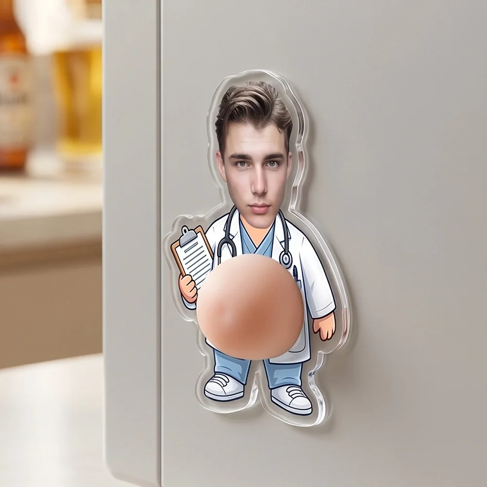 Customization Doctor's appearance 3D Belly Pinching Fridge Magnet Custom Face Belly Anti-Collision Acrylic Fridge Magnet,Squeeze